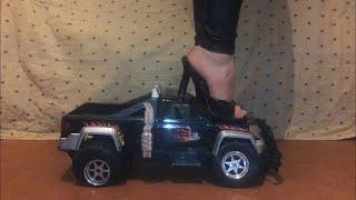 Giantess crush big toy car with heels  the biggest car I ever crushed 