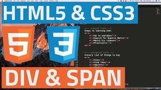 HTML5 and CSS3 beginner tutorial 19 - Divs and Spans