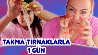 TAKMA TIRNAKLARLA 1 GÜN GEÇİRMEK   Umikids Mira ile Vlog