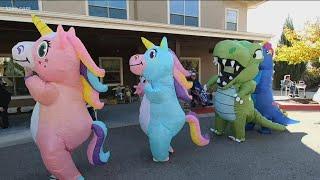 7s HERO Inflatable costume parade brings joy to local nursing homes and senior care facilities