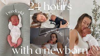 *realistic* 24 HOURS WITH A NEWBORN VLOG  1 week postpartum 