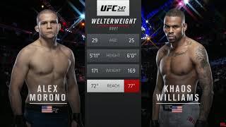 UFC 247 WELTERWEIGHT ALEX MORONO-KHAOS WILLIAMS
