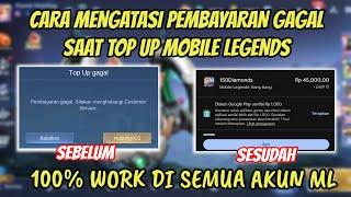 CARA MENGATASI PEMBAYARAN GAGAL SAAT TOP UP MOBILE LEGEND  TIDAK BISA TOP UP MOBILE LEGEND