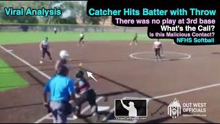 Catcher Throws Ball Into Batter During Texas Softball Game - Was it Intentional? Ejectable? Analysis