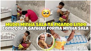 MUDEI MINHA SALA COMEÇOU A REFORMA ORGANIZAÇÃO TÁ FICANDO LINDO + MOSTREI COMO ESTÁ SÓ GRATIDÃO