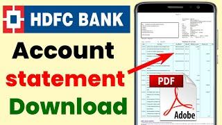 hdfc account statement download online  how to download hdfc bank account statement PDF 2023