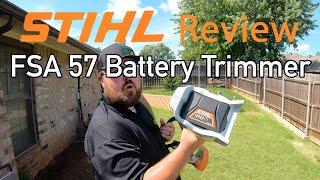 Stihl FSA 57 Battery Trimmer Review and Raw Demo