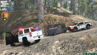 GTA V - LSPDFR 0.4.9 - SAPRNPS - Park Ranger Patrol - Stolen Truck  Rocks on the Road - 4K