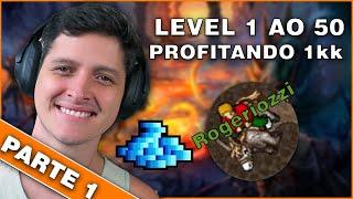 Tutorial Level 1 ao 50 fazendo quase 1kk  TIBIA  Parte 1