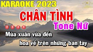 Chân Tình Karaoke Tone Nữ Nhạc Sống 2023  Trọng Hiếu