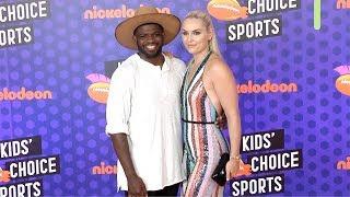 Lindsey Vonn and P.K. Subban 2018 Kids Choice Sports Awards Orange Carpet