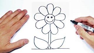 How to draw a Flower Step by Step  Flower Drawing Lesson