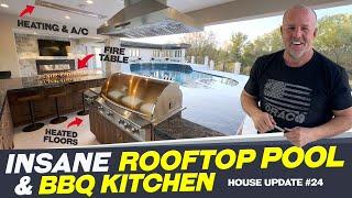 Insane Rooftop Pool and BBQ Kitchen Area - Auto Winterization  House Build #24