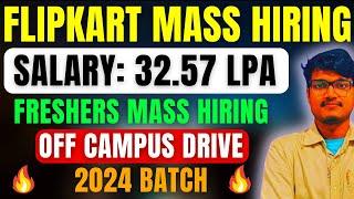 FLIPKART BIGGEST HIRING UPDATE FOR 2024 BATCH  ROLES SDE-1 UI-1 & DATA ENGG -1  SALARY 32 LPA