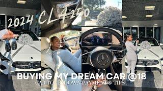 BUYING MY DREAM CAR AT 18  2024 MERCEDES BENZ CLA 250 + Car Tour Drive W Me & Tips