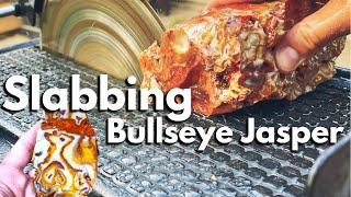 Rare BULLSEYE Jasper cut open w Lapidary Saw