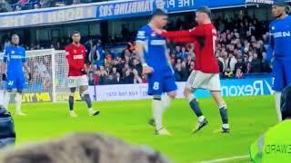 Angry Enzo Fernandez confront Mason Mount in Chelsea vs Manchester United