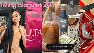 FIRST WEEK LIVING ALONE AT 20 vlogmas ep.3  amazon packages ulta at home chai latte + more