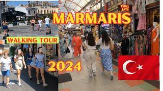 Exploring Marmaris  Walking Tour  Grand Bazar Markets Beaches Yacht Marinas Summer Hot  2024