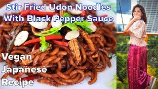 Vegan Stir-fry Udon Noodles   焼きうどん - Spicy Yaki Udon  One-Stop Vegetarian