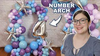 Organic Balloon Arch with a Giant Balloon Number