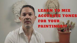 Learn to mix tonal values accurately with oil paint by Luis Borrero.