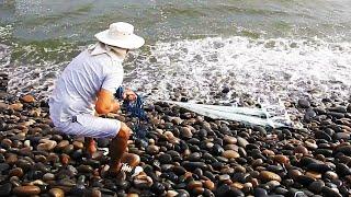 Explora los MEJORES momentos de un PESCADOR con mucha SUERTE en la pesca con TARRAYA en el mar