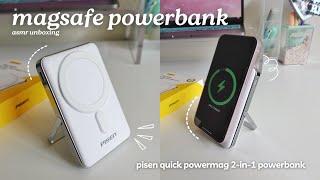 magsafe powerbank asmr unboxing   pisen quick powermag 2-in-1 powerbank