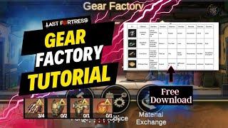 Gear Factory Tutorial with a downloadable Spreadsheet for Your Alliance  Last Fortress Underground