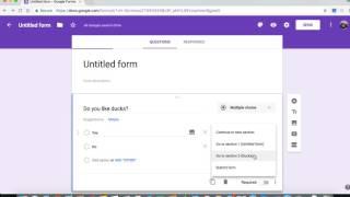 How to go to section based on answer Google forms tutorial