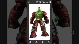 Hulk + Hulk buster + iron man  fusion art  #shorts #youtubeshorts