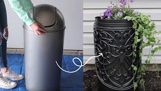 DIY High End Planter  Tie a $9 rug to a $15 trash can for this high end decor idea  Hometalk