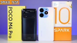 Tecno SPARK 10 Pro vs POCO M4 Pro 4G  Helio G88 vs Helio G96  ¿Cuál es más rápido? Speed Test