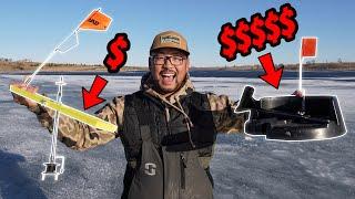 CHEAP vs EXPENSIVE Ice Fishing Tip-Up Challenge WE CAUGHT GIANT FISH