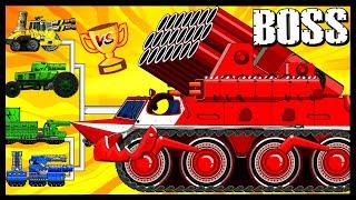 Red Fire Truck with Container Truck  Мега танки VS Босс  Мультики про танки  Arena Tank Cartoon