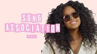 H.E.R. Sings Aaliyah Adele and Aretha Franklin in a Game of Song Association  ELLE