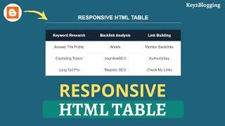 How to Add a Responsive HTML Table in Blogger Easily