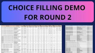 CHOICE FILLING DEMO FOR 2ND ROUND OF ENGINEERING ADMISSION