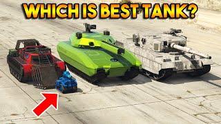 GTA 5 ONLINE  RHINO VS KHANJALI VS RC TANK VS SCARAB WHICH IS BEST TANK?