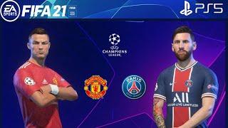 FIFA 21 PS5  Manchester United Vs PSG  Ft. Messi Ronaldo  UEFA Champions League