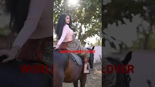 Very cute & beautiful Indian girl horse ride in saree. indian woman horse ride in saree #horseracing