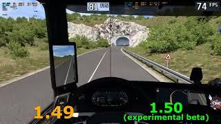 Euro Truck Simulator 2 1.50 open beta  1.49 performance comparison  RTX 3070 - 1440p max settings