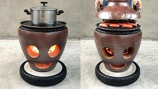 This is a great way to make an oven at home from an old broken jar