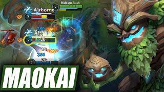 WILD RIFT MAOKAI GAMEPLAY  NEW OP CHAMPION BUILD & RUNES