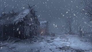 Freezing Winter Storm at a Cozy Log Cabin  Winter Storm Ambience  Howling Wind & Blowing Snow