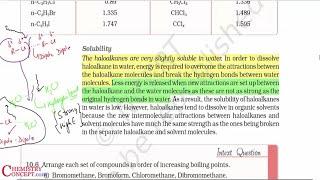 Haloalkanes & Haloarenese Part 3 Physical Properties - Boiling Point & Solubility Class 12 NCERT