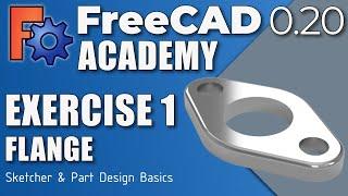 FreeCAD 0.20 - Basic Exercise #1 - FLANGE EN
