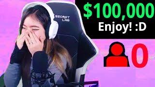 Donating $100000 To Streamers With 0 Viewers