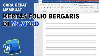 Cara Membuat Kertas Folio Bergaris di Word