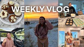 day in my life vlog baking fall recipes beach sunset shoot a cozy morning